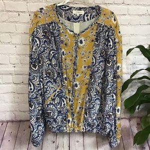 Umgee Mix Print Boho Chic Jacket Size 1XL